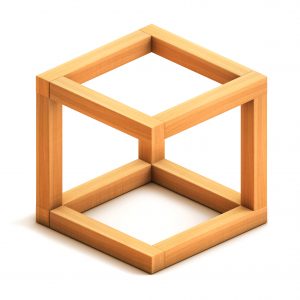 A wooden empty cuboid
