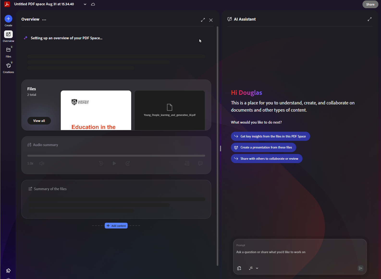 Screenshot of Spaces