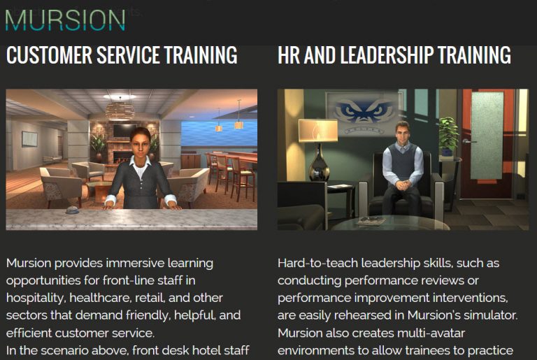 An animated photo of customer service and HR and Leadership Training with a brief explanation of each