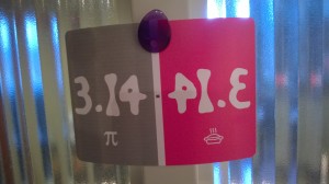 A photo of Pi and Pie 