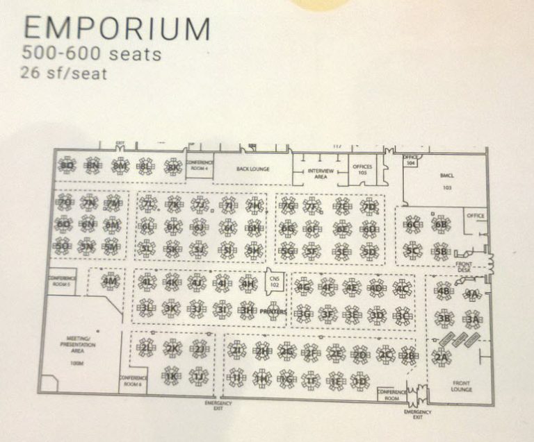 drawing of emporium top down with 500-600 seats