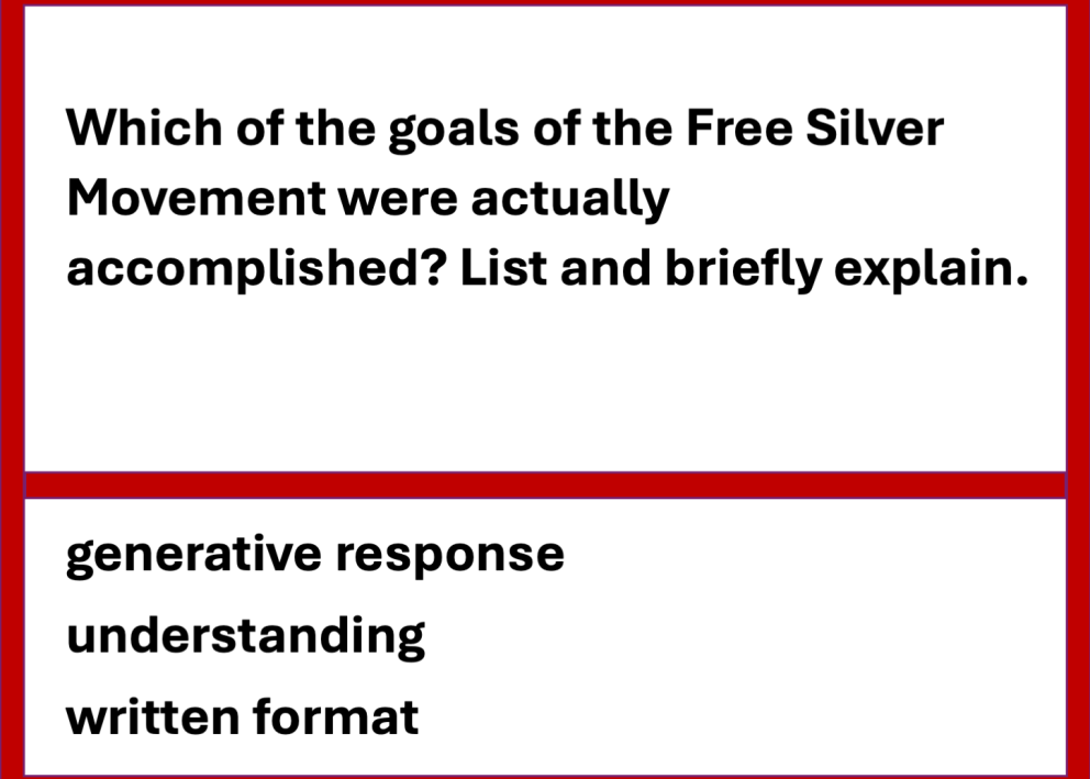 Example exam questions from the field of economic history about The Golden Age. The question difficulty is moderate, involving generative response at the understanding level in a written format.