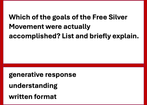 Example exam questions from the field of economic history about The Golden Age. The question difficulty is moderate, involving generative response at the understanding level in a written format.